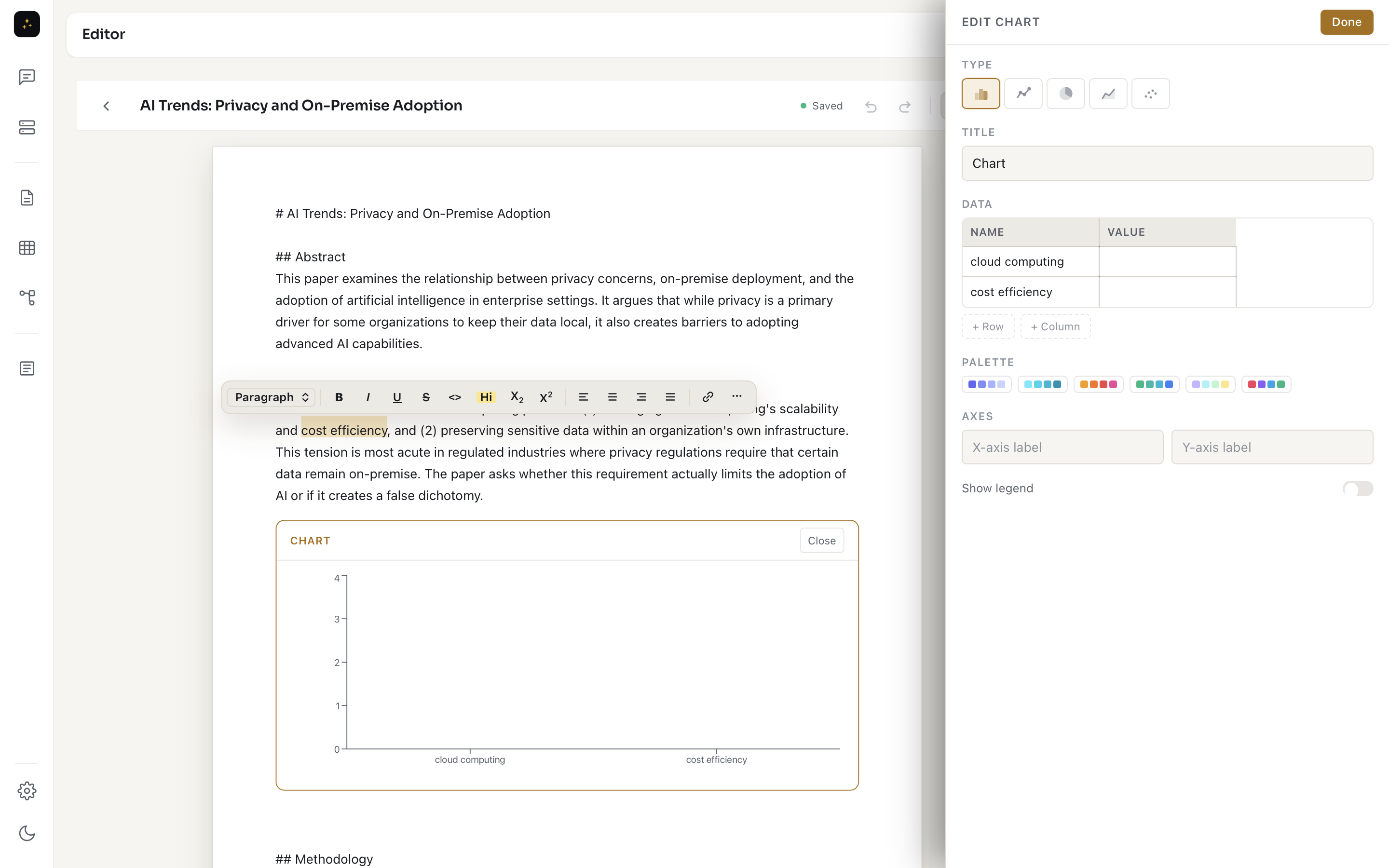 Charts and diagrams — AI-generated from a sentence